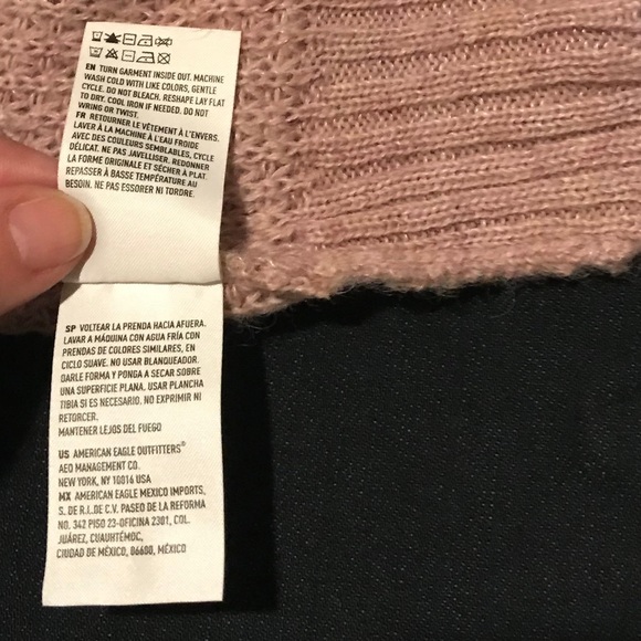 🦅 AMERICAN EAGLE 🧶 Waffle Knit 3/4 Zip Sweater - Picture 6 of 7